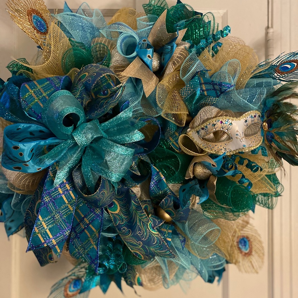 Custom Stunning & unique Mardi Gras Wreath